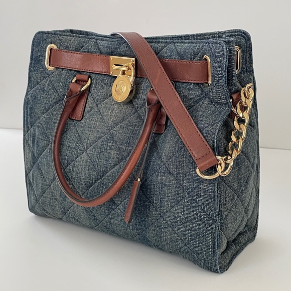 Michael Kors Handbags - Michael Kors Blue Denim and Leather Hamilton Shoulder Bag EXCELLENT CONDITION